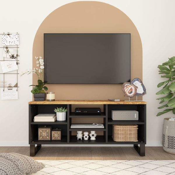 vidaXL TV-Schrank 100x33x46 cm Massivholz Mango & Holzwerkstoff 351966