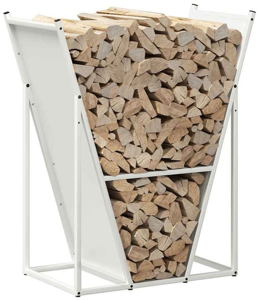 vidaXL Brennholzregal Weiß 69,5x35x81 cm Kaltgewalzter Stahl 864178 Bild 4