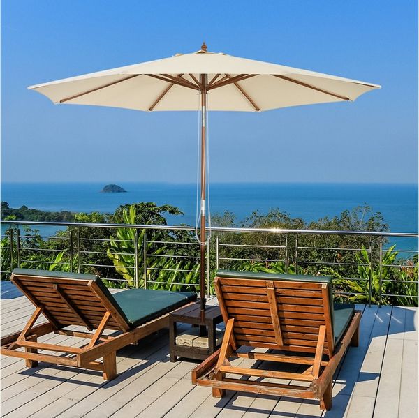 COSTWAY Sonnenschirm, Ø270/Ø300cm Balkonschirm, neigbar, UV-beständig