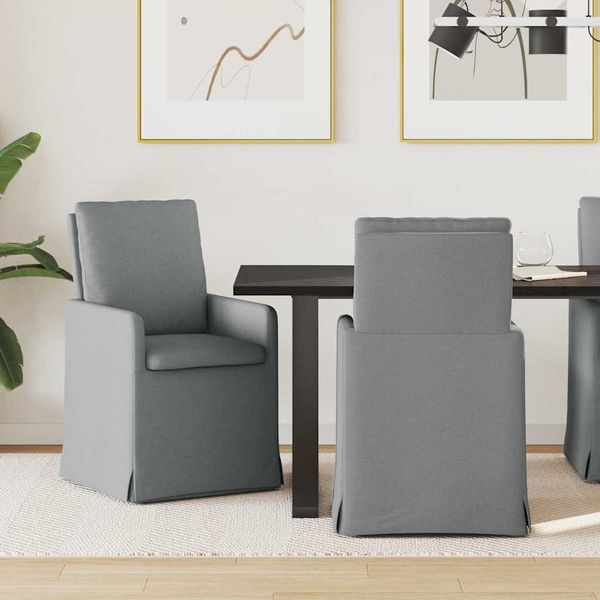 vidaXL Esszimmerstühle 2 pcs Hellgrau 57 x 67 x 98 cm Stoff 42017916
