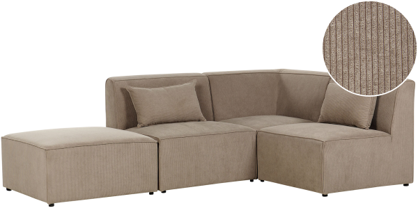 Sofa mit Ottomane LEMVIG Taupe Linksseitig