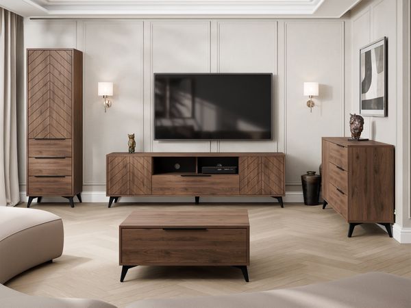 Wohnzimmer-Set Xylix Bis I (Farbe: Nuss Okapi)