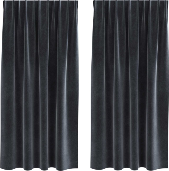 vidaXL Verdunkelungsvorhänge 2 pcs Dunkelgrau 140 x 175 cm Samt 4107229
