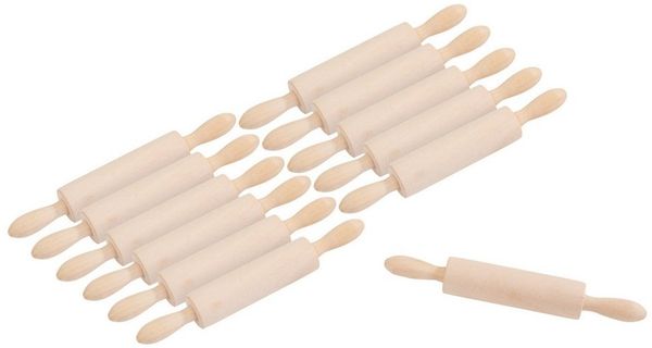 VBS XXL Kochbesteck-Set Mini-Nudelholz, L 13,5 cm, 12 Stück