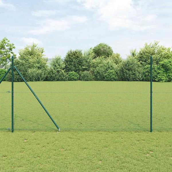 vidaXL Schweißdrahtzaun mit Spikes 25 x 1,5 m PVC-beschichteter Stahl 3352094