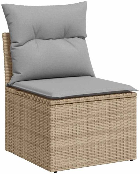vidaXL Garten-Sofa-Set mit Kissen 8 pcs Beige und Hellgrau Poly-Rattan 3348956 Bild 5