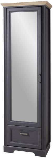 Dielenschrank JASMIN mit Spiegel Farbe Graphit Absetzung Artisan Eiche