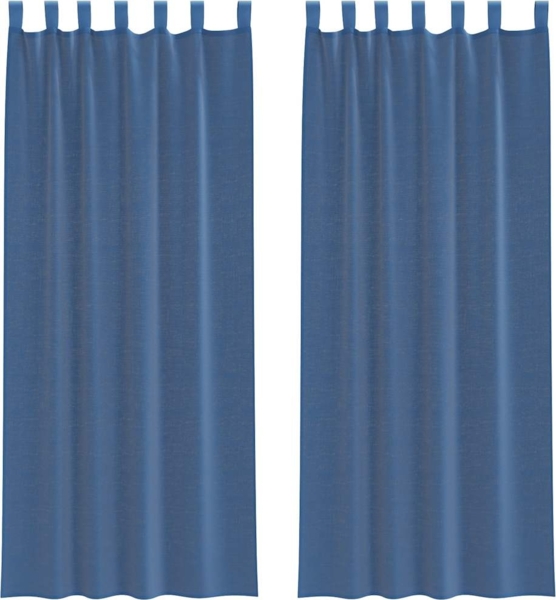 vidaXL Voile Vorhänge mit Schlaufen 2 Stk. Königsblau 140x260 cm 4102305