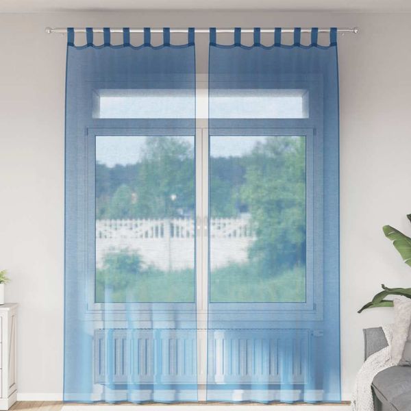 vidaXL Voile Vorhänge mit Schlaufen 2 Stk. Königsblau 140x260 cm 4102305