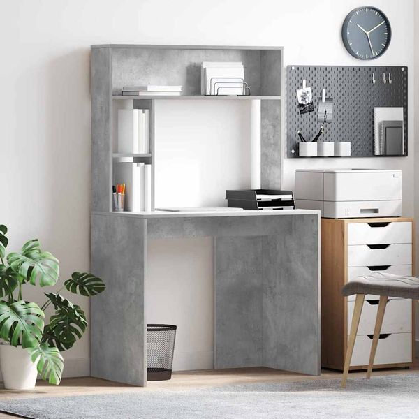 vidaXL Schreibtisch Beton Grau 91 x 50 x 149 cm Holzwerkstoff 869261