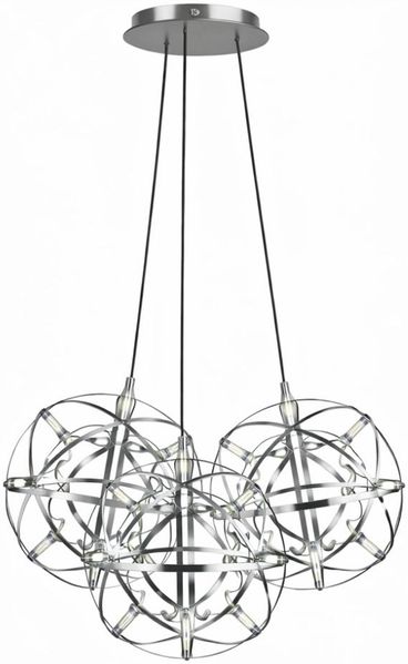 s.luce Atom Cluster LED Mehrfach-Pendelleuchte 3-flammig Chrom 30cm