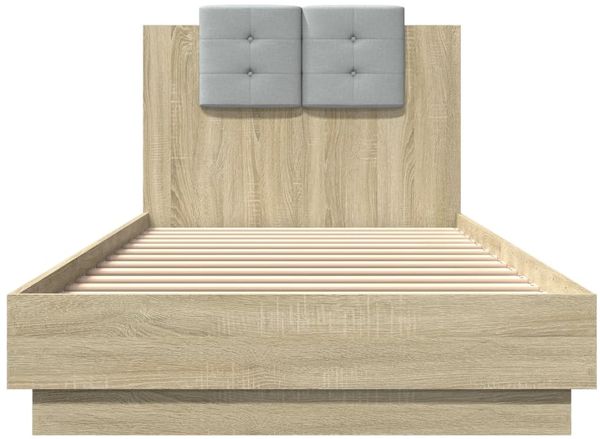 vidaXL Bettgestell mit Kopfteil Sonoma-Eiche 90x200 cm Holzwerkstoff 3209942 Bild 4