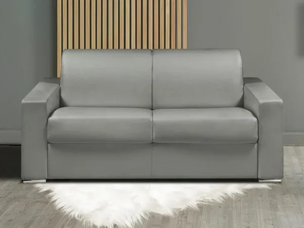 Vente-unique - CALITO Sofa Kunstleder Grau - B 223 cm94 cm x H 85 cm x L 174 cm