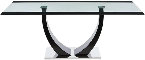 Vente-unique - MEZZO Esstisch Glas TransparentSchwarz - B 100 cm x H 74,5 cm x L 200 cm