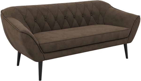 Sofa, Wohnzimmersofa PIRS 3, Skandinavisches Sofa 3-Sitzer, Sofa mit Wellenfederung, schwarze Füße, Breite 180 cm Hoher Sitzkomfort - Braun Velvet Bild 8