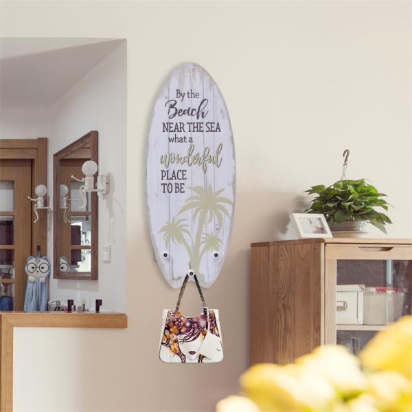 Plankenschild Wanddeko Beach mit 3 Haken Bild 3