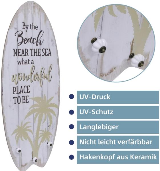Plankenschild Wanddeko Beach mit 3 Haken Bild 4