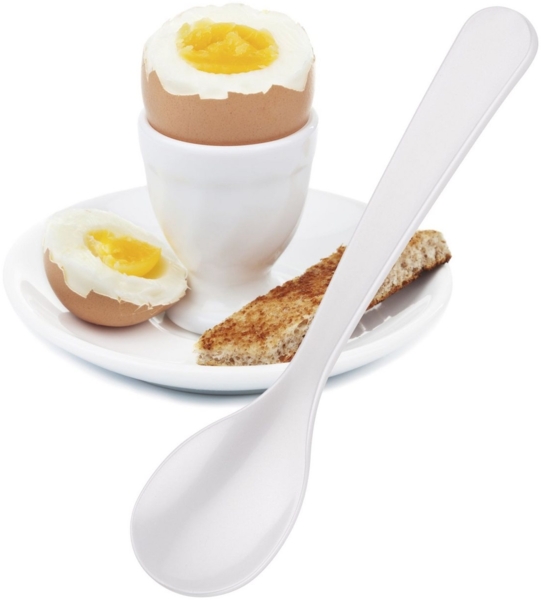 Cilio Eierlöffel Löffel aus Hochwertigem Kunststoff 12cm weiß Bild 3