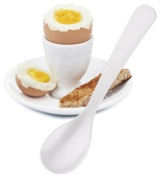 Cilio Eierlöffel Löffel aus Hochwertigem Kunststoff 12cm weiß Bild 4