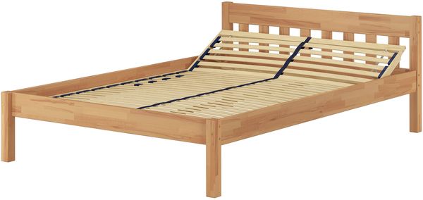 Erst-Holz Doppelbett Buchebett geölt Massivholz Jugendbett Futonbett 140x200 V-60. 83-14 inkl. Federholzrahmen