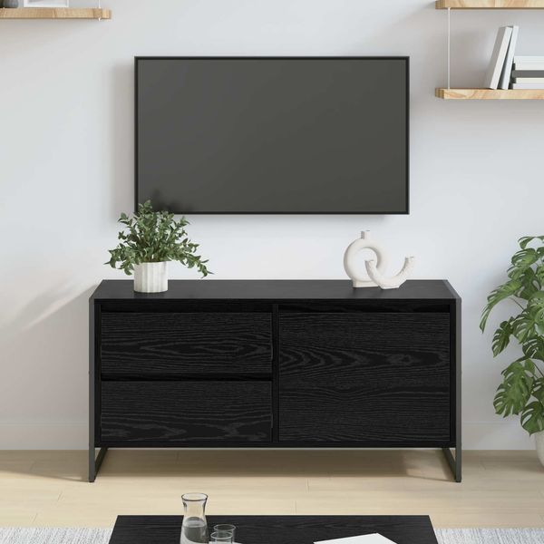 vidaXL TV-Schränk Schwarz Eichen-Optik 100 x 36 x 49.5 cm 886618