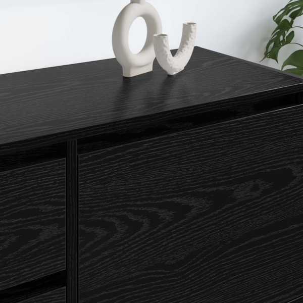 vidaXL TV-Schränk Schwarz Eichen-Optik 100 x 36 x 49.5 cm 886618 Bild 3