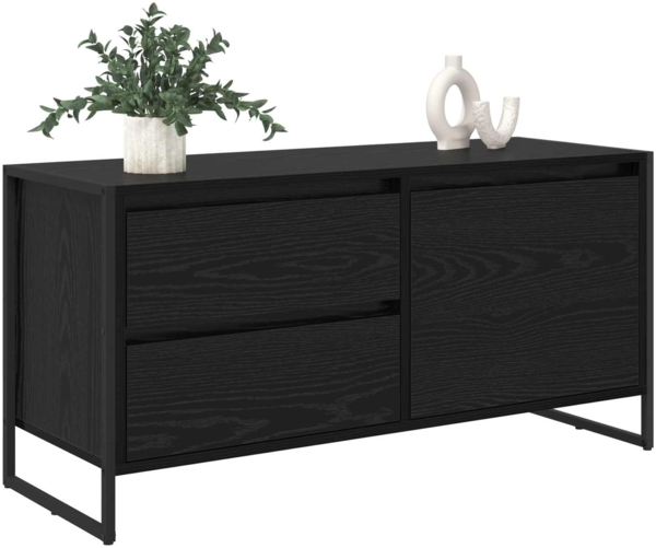 vidaXL TV-Schränk Schwarz Eichen-Optik 100 x 36 x 49.5 cm 886618 Bild 2