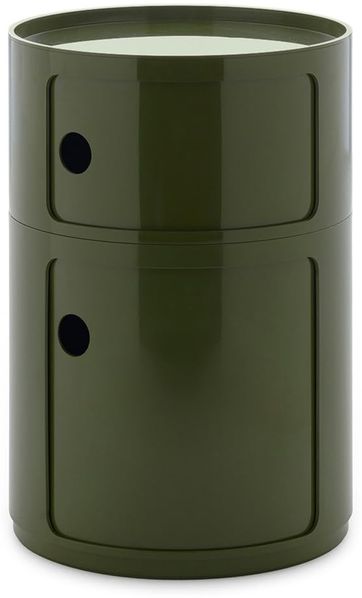 Kartell Componibili Big, Container 2-fächer, Durchmesser 42 cm, Grün