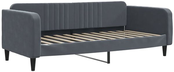 vidaXL Tagesbett Ausziehbar mit Matratzen Dunkelgrau 90x200 cm Samt 3197088 Bild 4