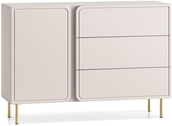 Selsey 'Loppa' Sideboard 1-türig mit 3 Schubladen, Kaschmirbeige, 120 cm