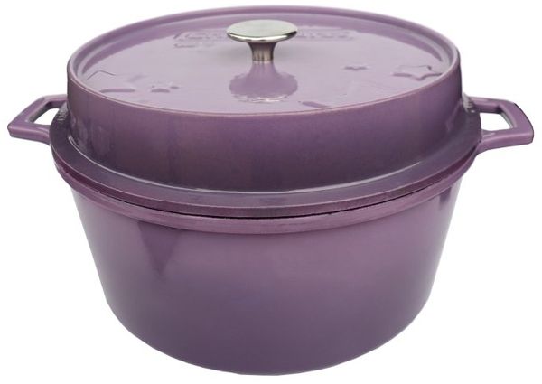 Grillfürst emaillierter Dutch Oven ohne Füsse DO9 - lila