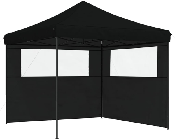 vidaXL Partyzelt Faltbar Pop-Up mit 2 Seitenteilen Schwarz 4004927