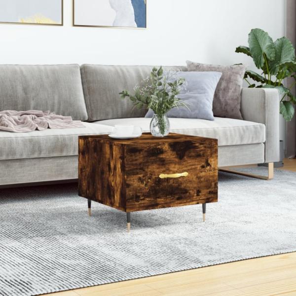 vidaXL Couchtisch Räuchereiche 50x50x40 cm Holzwerkstoff 829358