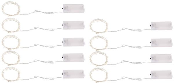 LED Lichterketten, 180 LEDs, Batterie, silber, L 220 cm