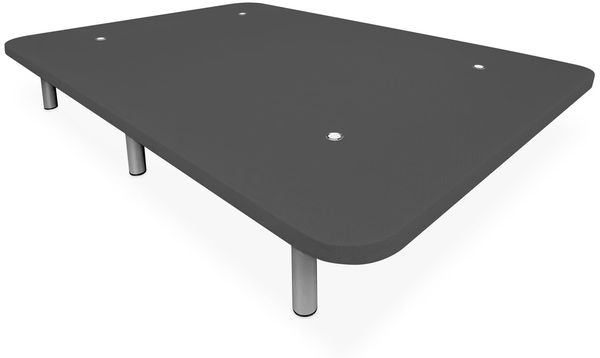 DUÉRMETE ONLINE - Extra Robustes 3D-Polsterbett mit großer Stabilität und 5 Querstangen + 6 Metallfüße mit Gewinde von 25 cm, 90 x 200 cm, Dunkelgrau