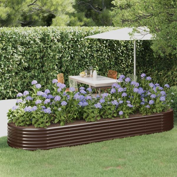 vidaXL Hochbeet Verzinkter Stahl 322x100x36 cm Braun 319000