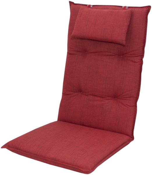 doppler® Hochlehnerauflage 6998 rot Gartenstuhl Auflagen Kissen Polster für Hochlehner, (1 St, 1 Auflage), für Hochlehner-Stühle mit abnehmbaren Kopfkissen