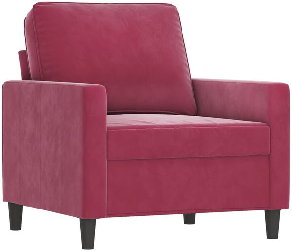 vidaXL Sessel Weinrot 60 cm Samt 359183 Bild 2