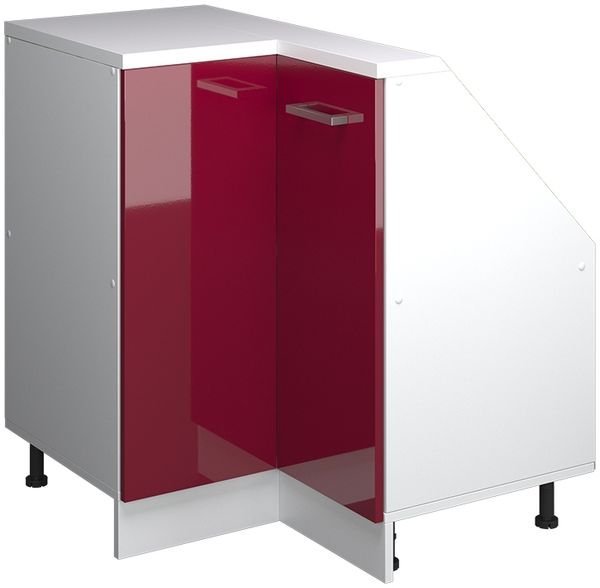 Dachschrägenschrank Eckschrank Rion Rot Hochglanz/Weiß 75.6 x 81.6 cm mit 1 Tür Vicco