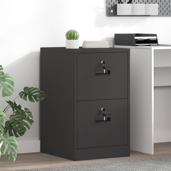 vidaXL Aktenschrank Schwarz 44 x 50 x 74,5 cm Kaltgewalzter Stahl 891592