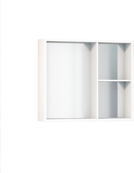 Baikal Camerino Schrank mit Spiegel, Mehrzweck-Badezimmerschrank, wahlweise mit oder ohne LED-Licht, einfache Montage, montierter Schrank, weißes Finish, ohne Tür, 70 cm