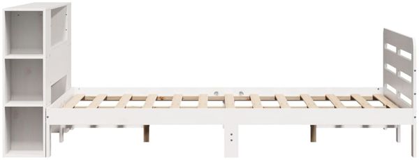 vidaXL Massivholzbett ohne Matratze Weiß 160x200 Kiefernholz 3309885 Bild 7