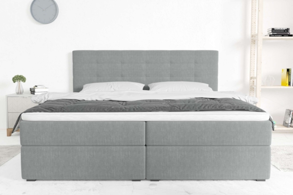 99rooms Bonvito Boxspringbett Hellgrau Strukturstoff INARI Bonell-Federung 140x200 cm Bild 6