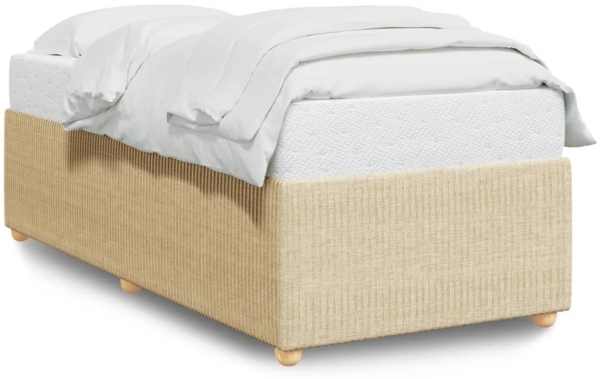 vidaXL Bettgestell ohne Matratze Creme 100x200 cm Stoff 3284919
