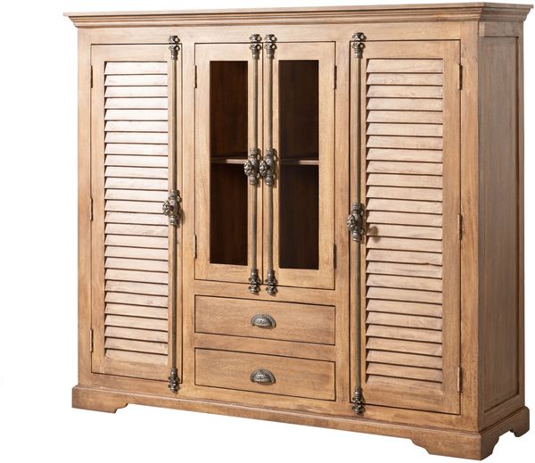 Highboard Mango 160x45x142 beige geölt TOULOUSE #15
