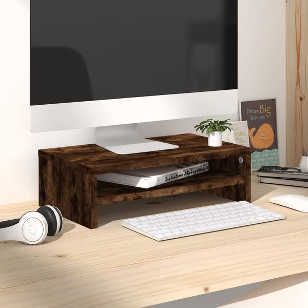 vidaXL Monitorständer Räuchereiche 42x24x13 cm Holzwerkstoff 815267