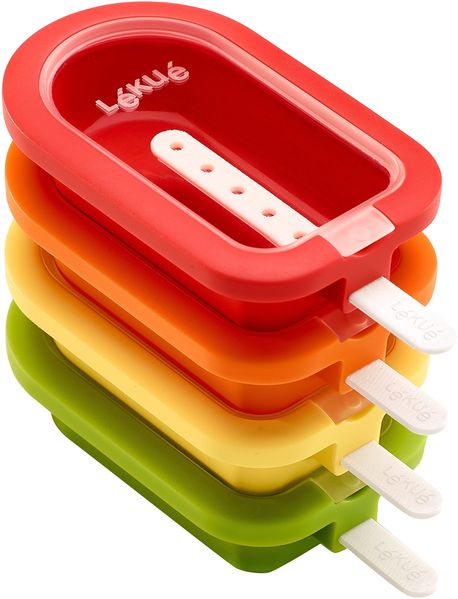 Lékué Mini-Eisformen, stapelbar, 10,5 cm, 4 Stück, verschiedenfarbig, Silikon, 7 x 9.8 x 11.5 cm