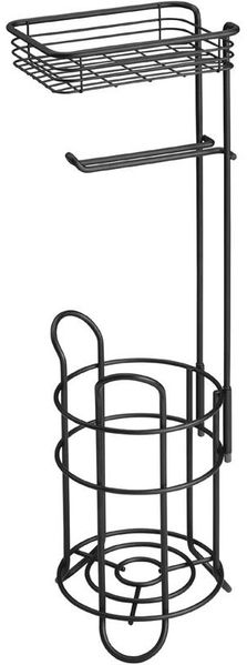 mDesign Toilettenpapierhalter Regal Ablage freistehend Metall Mattschwarz