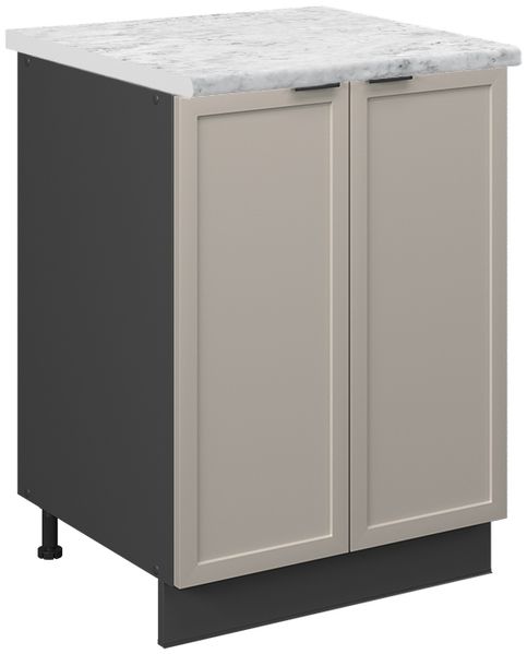 Küchenunterschrank Fame-Line GrauBeige 60 cm , AP Marmor Vicco