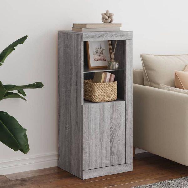 vidaXL Sideboard mit LED-Leuchten Grau Sonoma 41x37x100 cm 836649